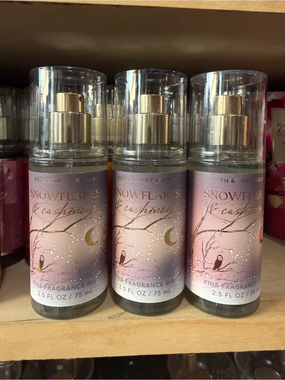 3 Snowflakes & Cashmere Fine Fragrance Mist - Pink Lavender Bottle